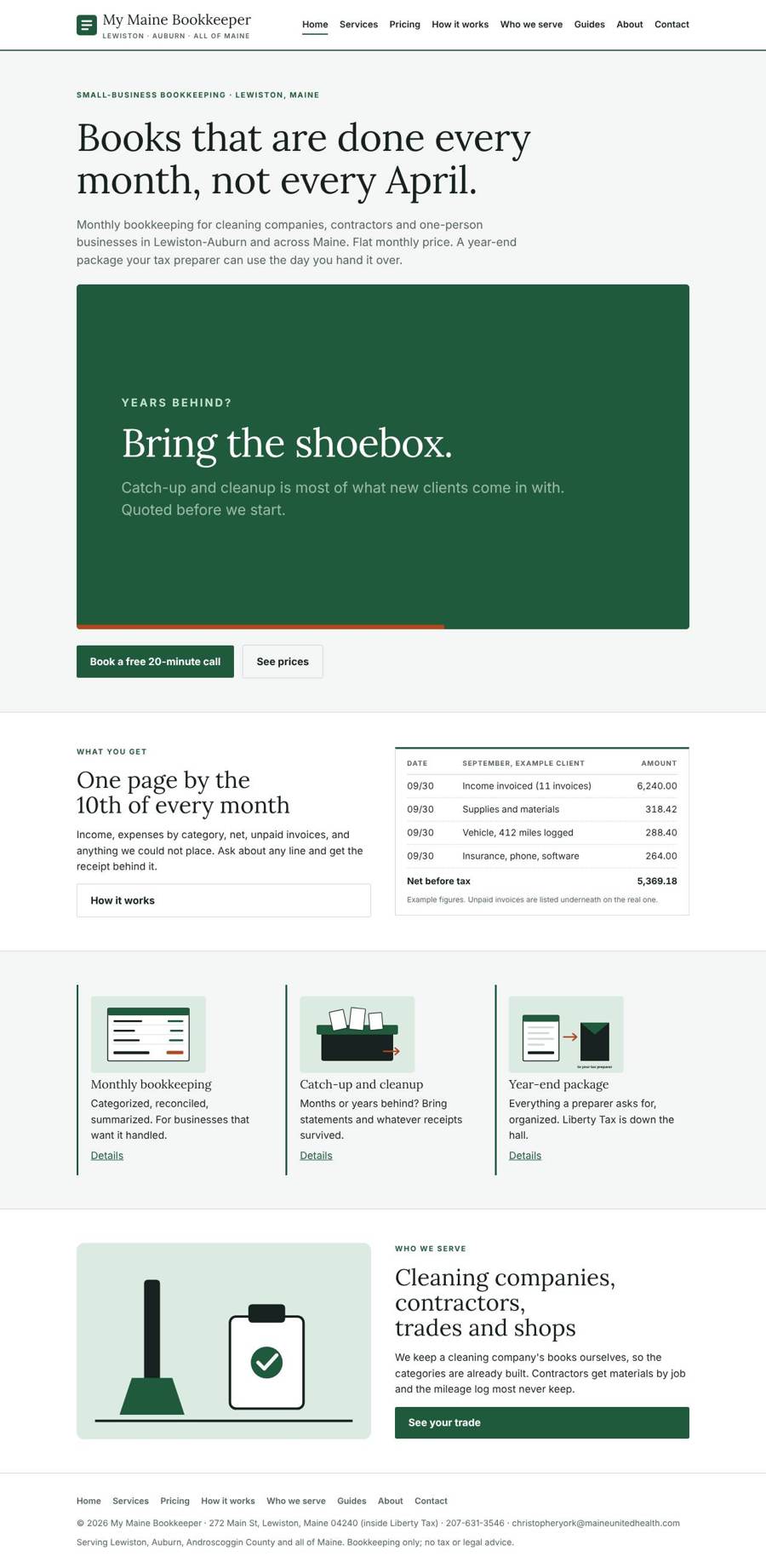 My Maine Bookkeeper home page